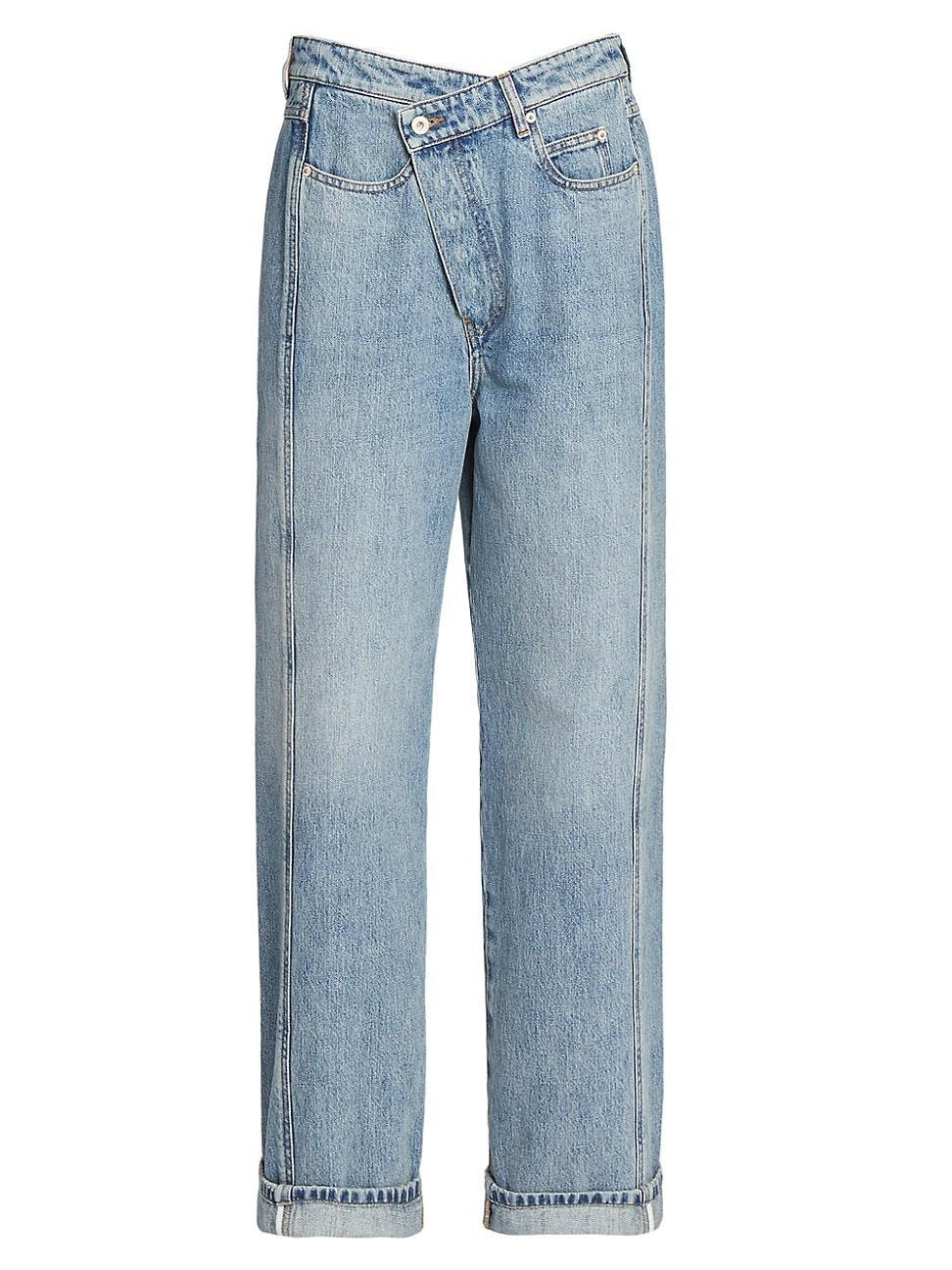 Womens Deconstructed Straight-Leg Jeans Product Image