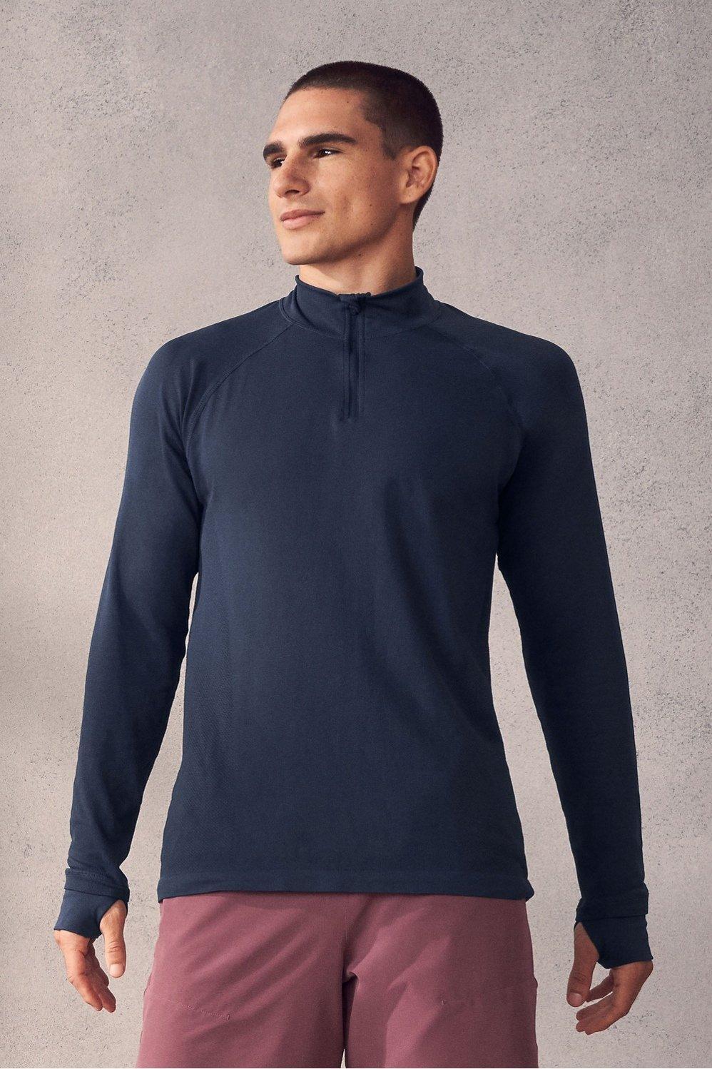 Fabletics Men The Training Day 1/4 Zip male Classic Navy Size XXL Product Image