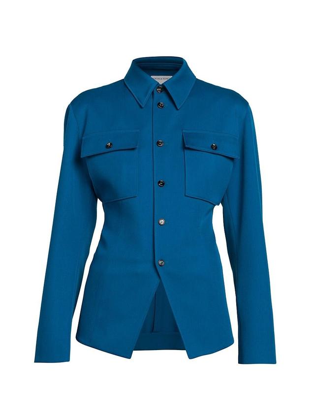 Womens Wool Gabardine Shirt Jacket Product Image