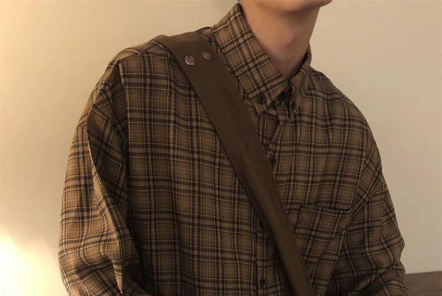 Long Sleeve Plaid Shirt Product Image