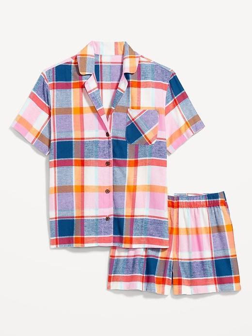 Flannel Pajama Short Set Product Image