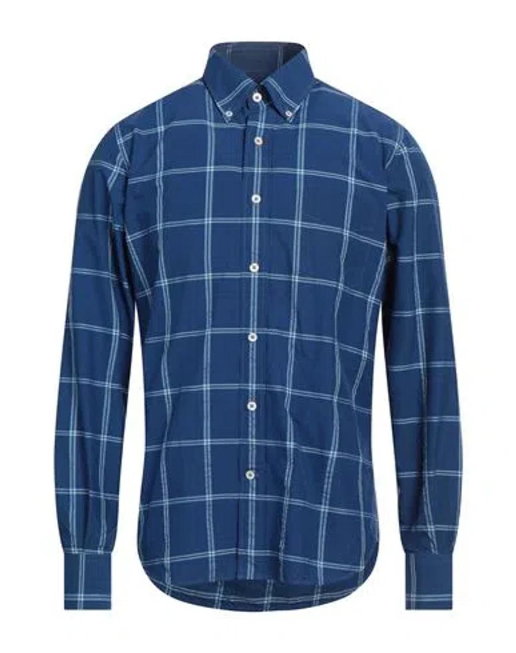 CANALI Man Shirt Blue Size M Cotton Product Image