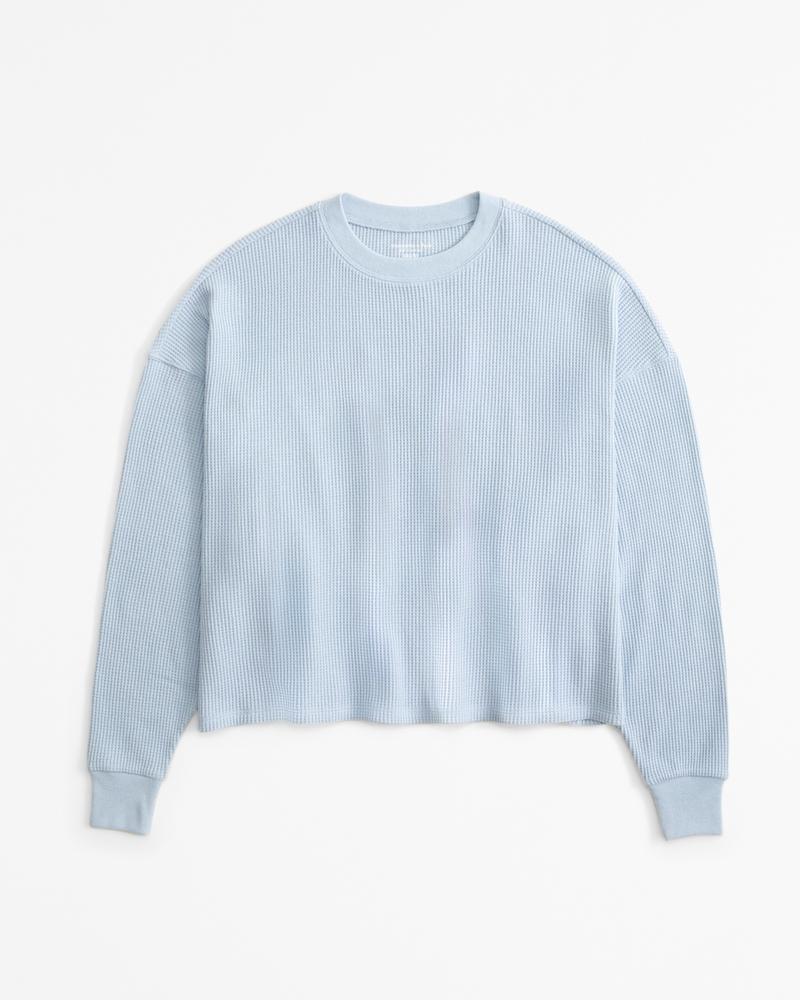 Long-Sleeve Oversized Dolman Waffle Tee Product Image