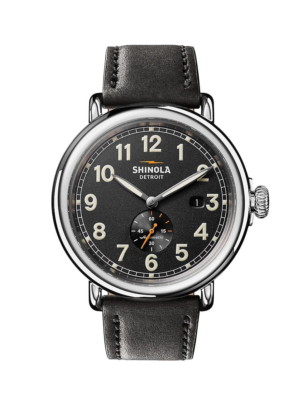 Shinola Runwell Automatic Leather Strap Watch, 45mm Product Image