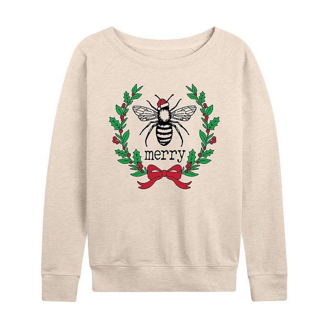 Womens Bee Merry Lightweight French Terry Sweatshirt Product Image