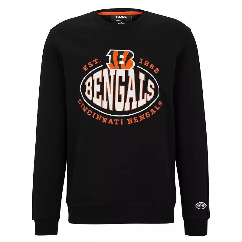 Mens BOSS X NFL Cincinnati Bengals Tri-Blend Pullover Sweatshirt Product Image