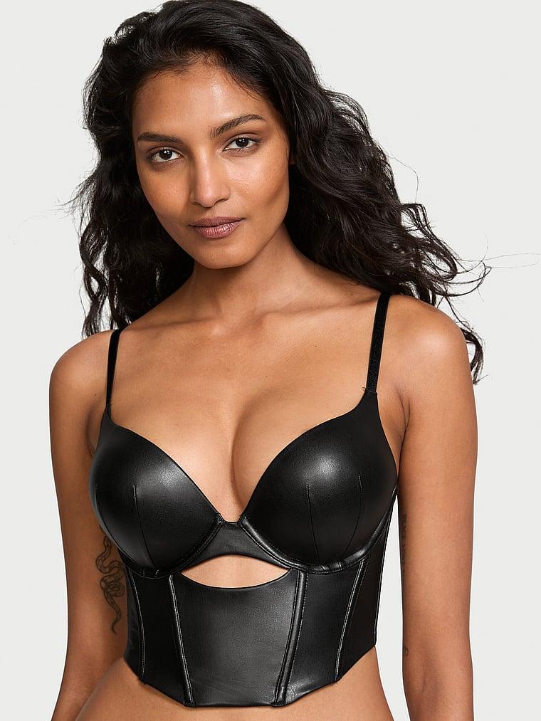 Bombshell Add-2-Cups Faux Leather Corset Top Product Image