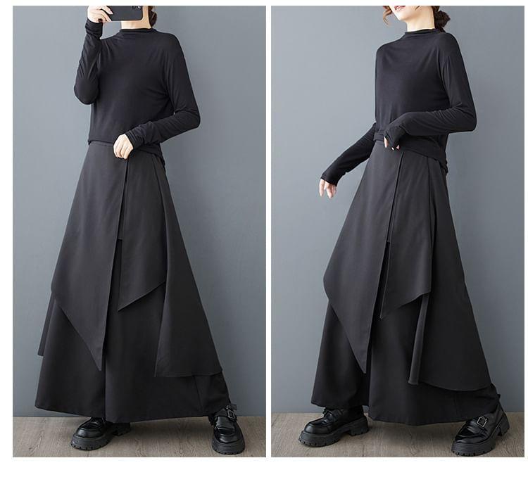 High Waist Plain Panel Culottes Product Image