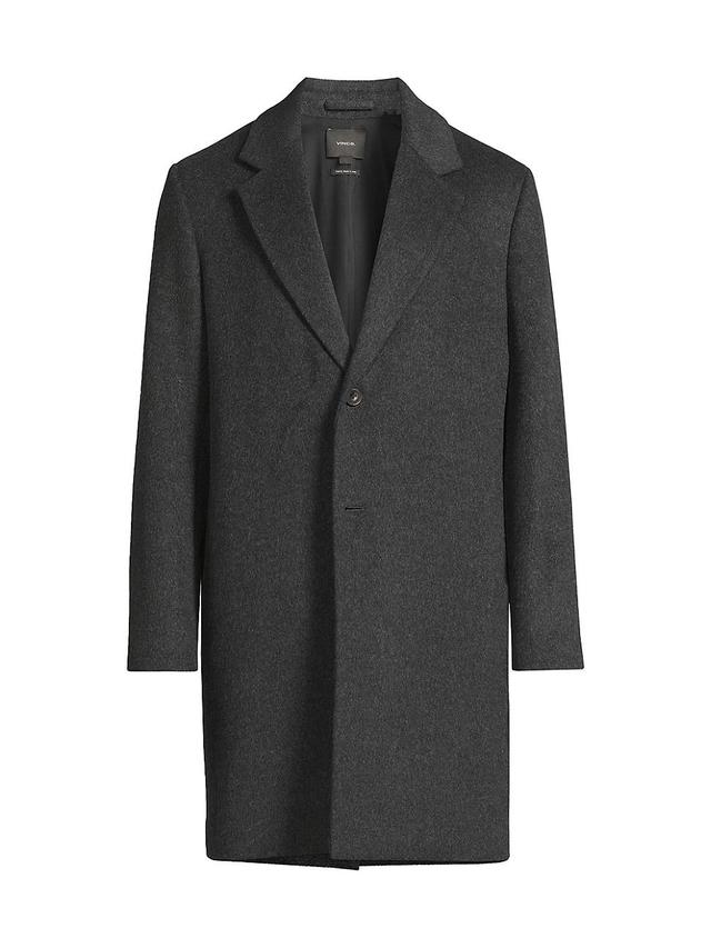 Mens Notch Lapel Wool-Blend Coat Product Image