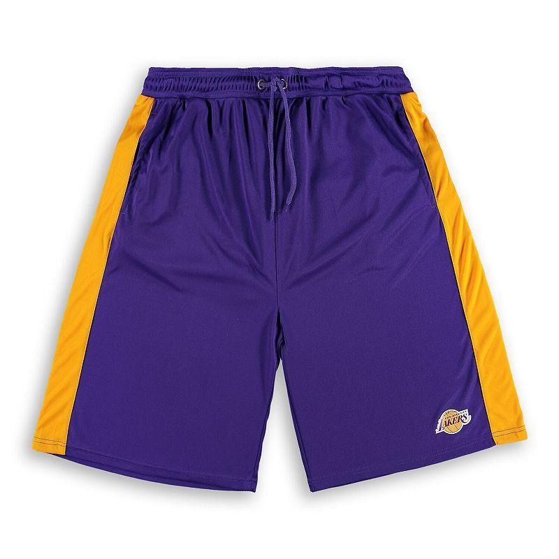 Mens Fanatics Branded /Gold Los Angeles Lakers Big & Tall Performance Shorts Product Image