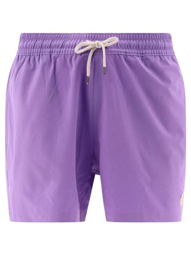 Traveler Drawstring Swim Shorts In Purple Product Image