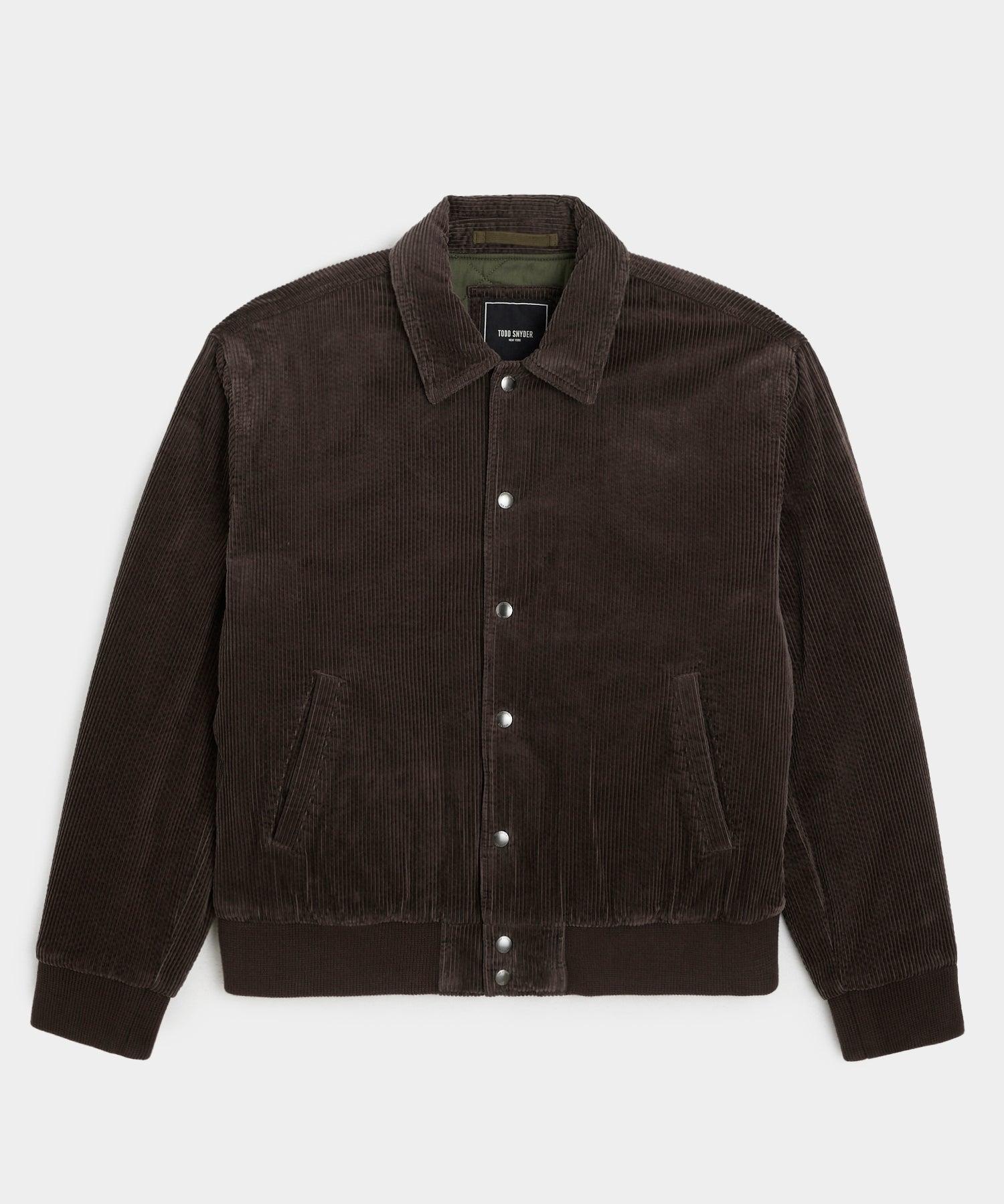 Corduroy Varsity Jacket in Chocolate Product Image