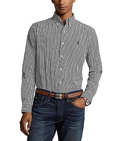 Polo Ralph Lauren Slim Fit Striped Stretch Poplin Long Sleeve Woven Shirt Product Image