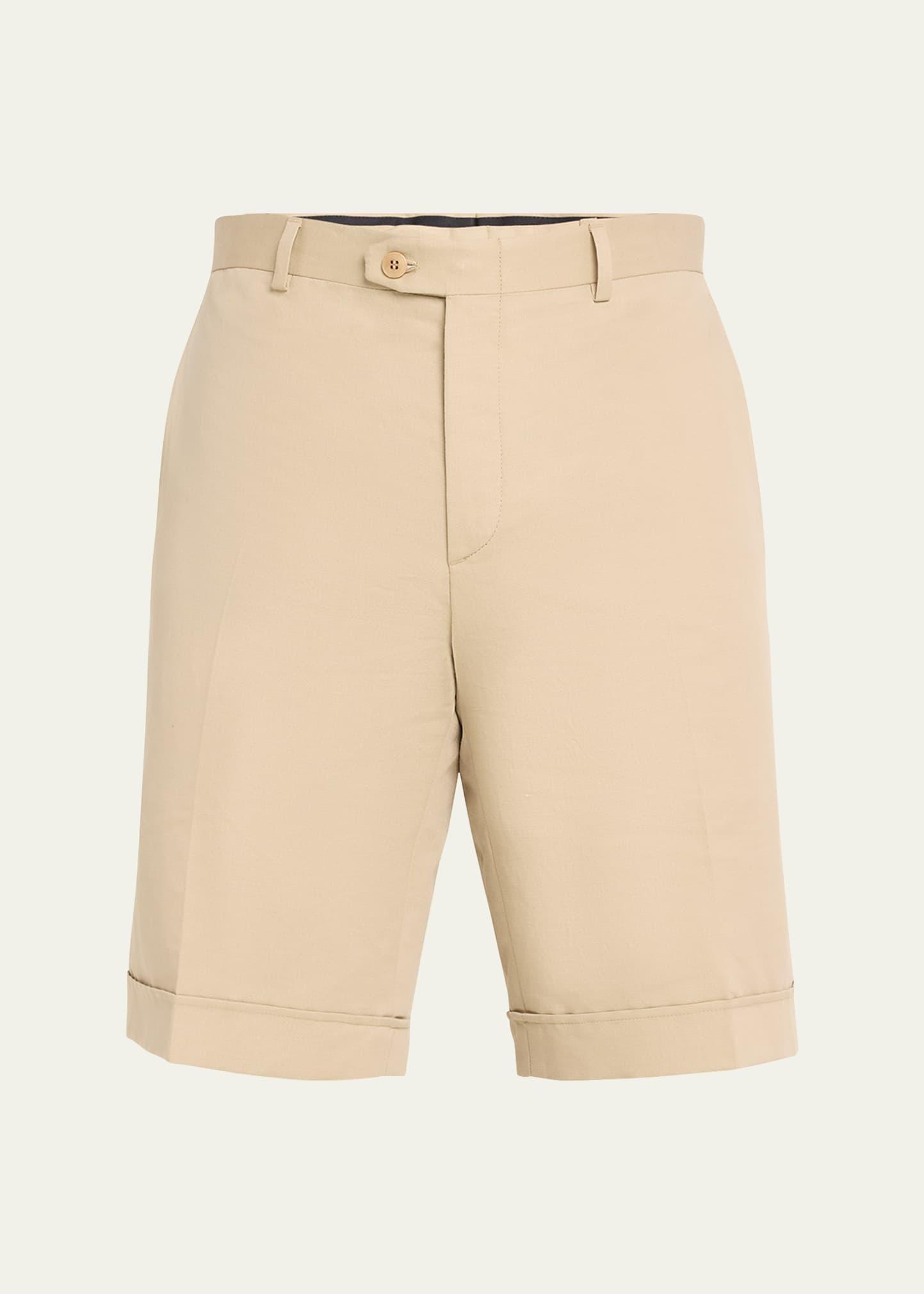 Mens Cotton Gabardine Flat-Front Shorts Product Image