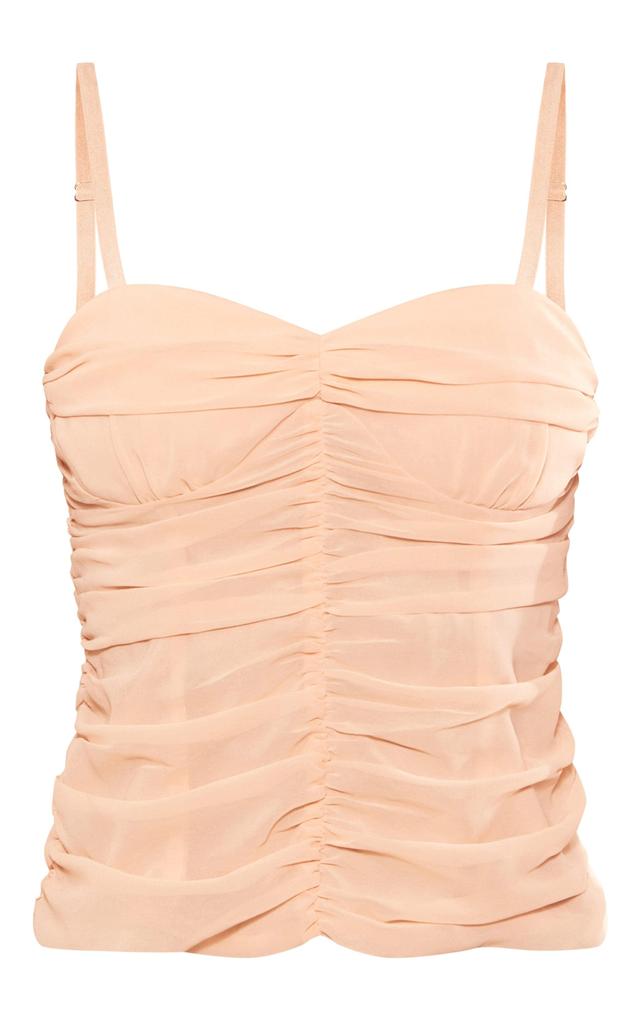 Peach Chiffon Extreme Ruched Cami Top Product Image