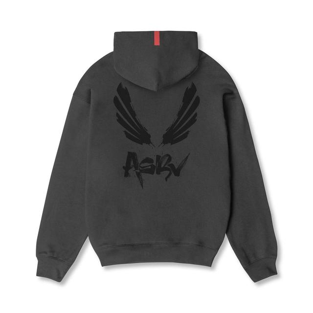 0874. Tech-Terry™ Zip Pocket Hoodie  -  Space Grey/Black "Brush Wings/ASRV" Product Image