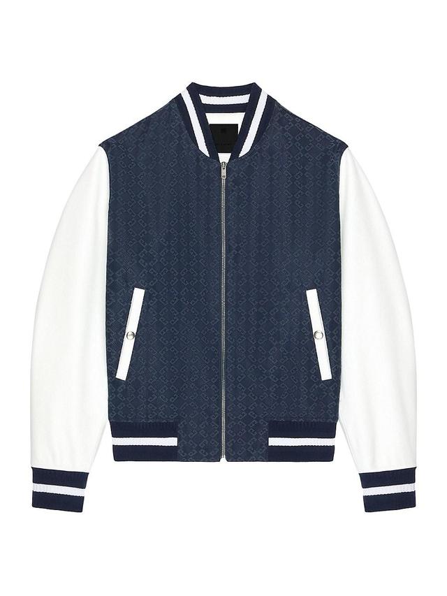 Mens Varsity Jacket in Denim Monogram 72 and Leather Product Image