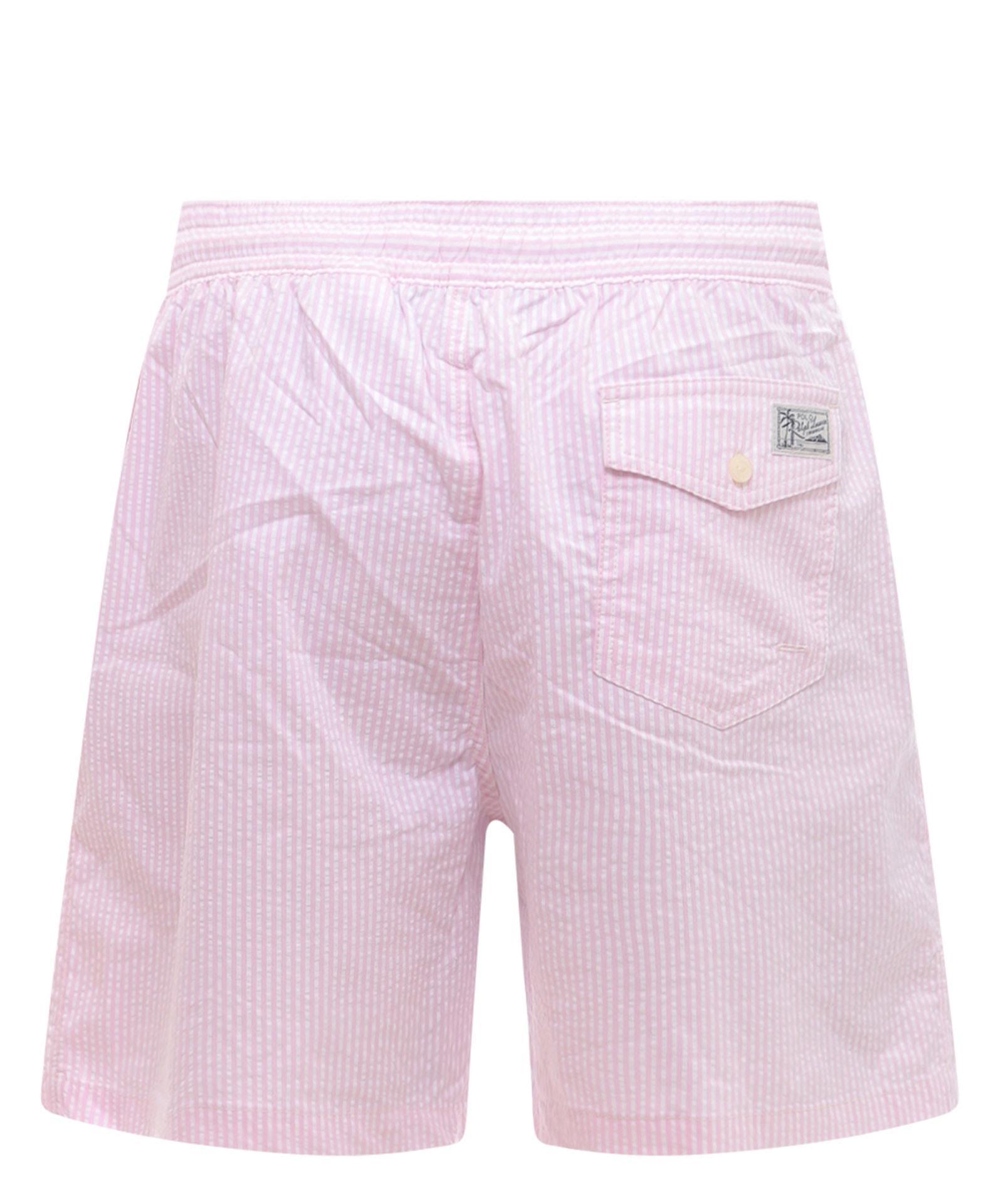 Swim Trunk In Carmel Pink Seersucker Product Image