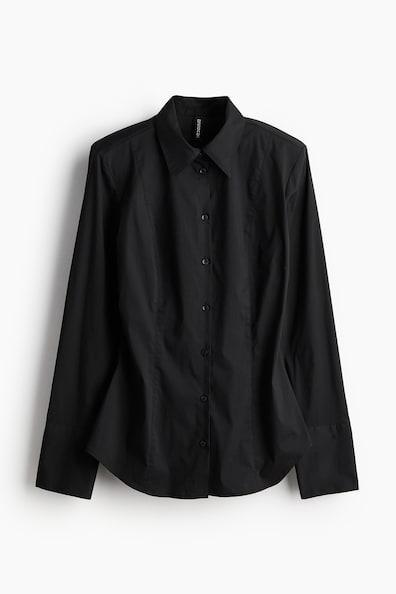 Tapered-Waist Shirt with Shoulder Pads Product Image