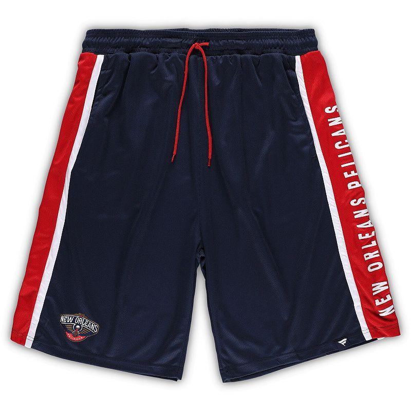 Mens Fanatics Branded Navy New Orleans Pelicans Big & Tall Referee Iconic Mesh Shorts Blue Product Image