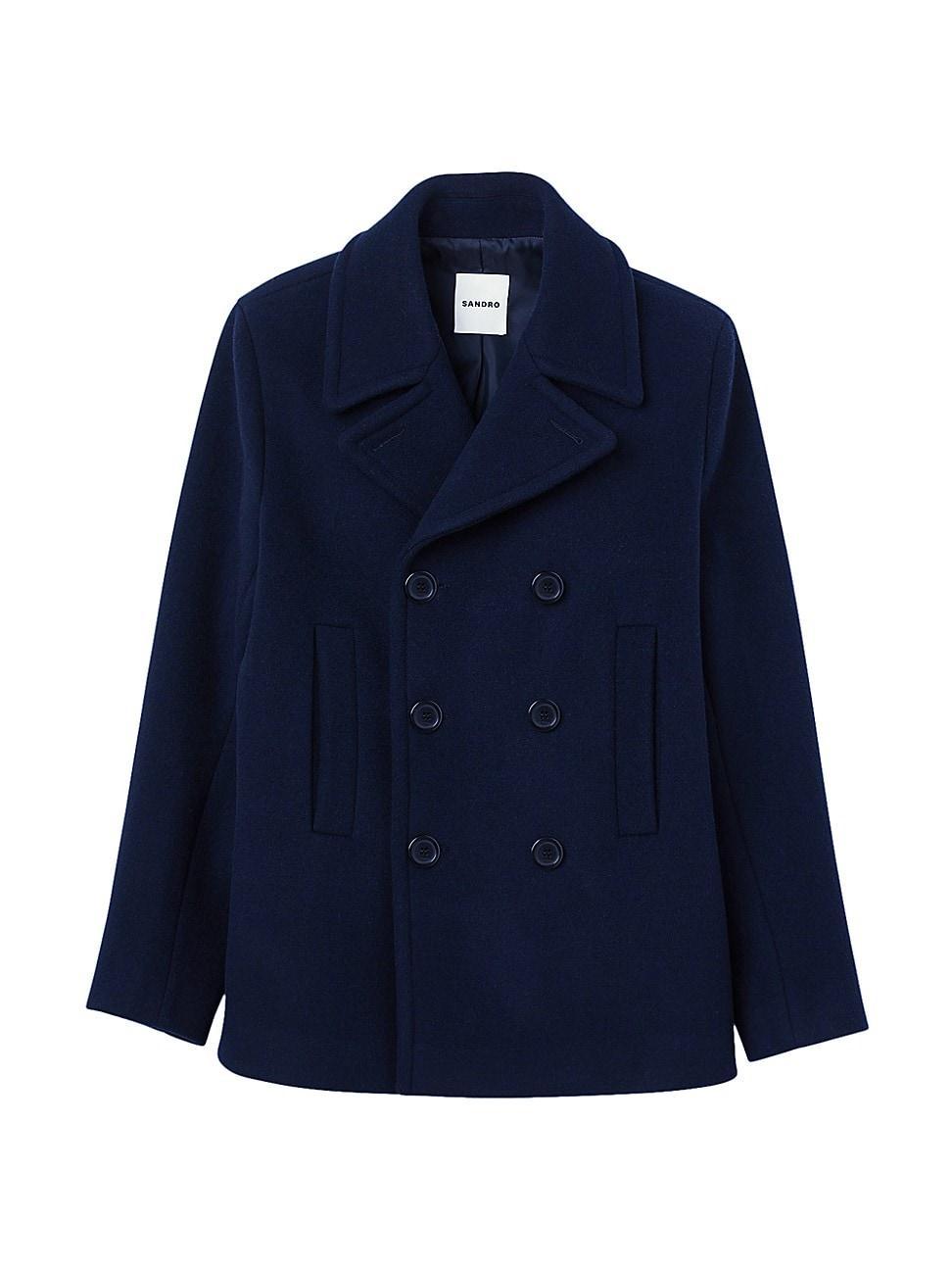 Mens Wool Pea Coat Product Image