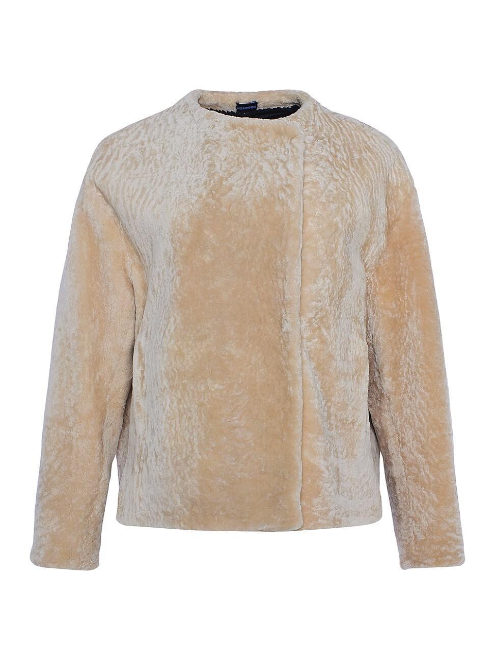 Womens Textured Shearling Lamb Jacket product image