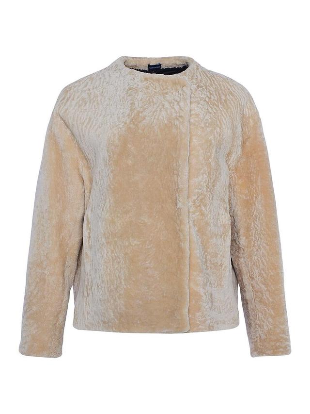 Womens Textured Shearling Lamb Jacket Product Image