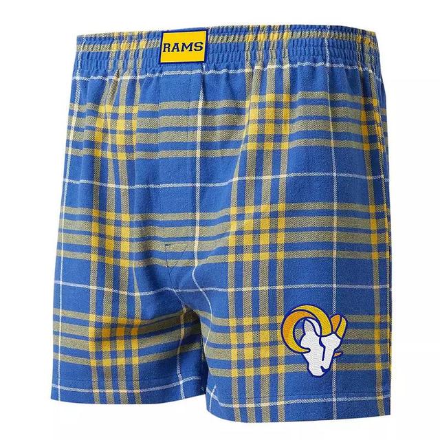 Mens Concepts Sport Royal/Gold Los Angeles Rams Concord Flannel Boxers Product Image