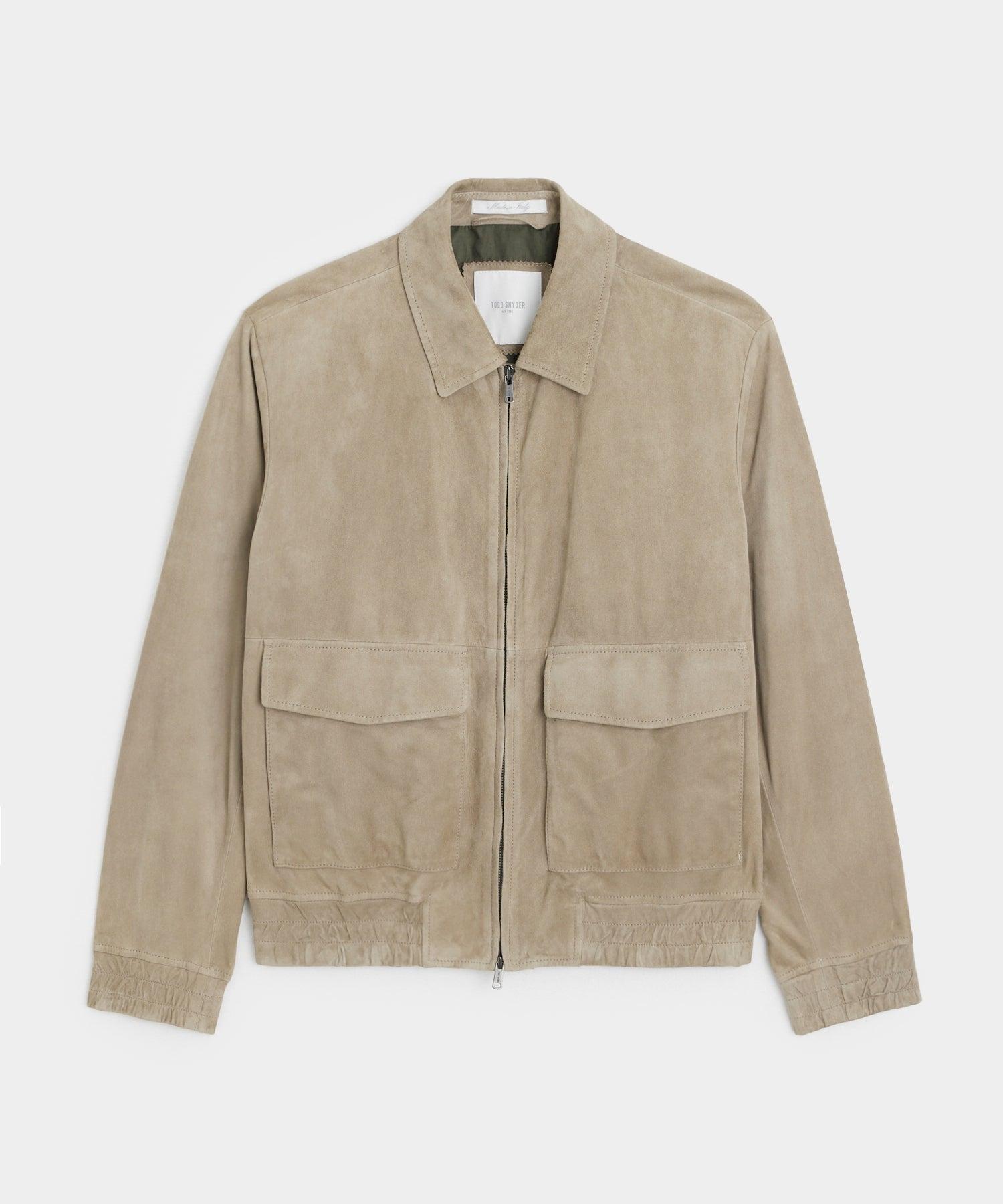 Italian Suede Grant Jacket in Stone Product Image