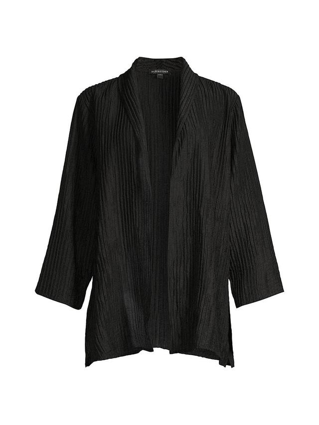 Womens High Collar Long Open-Front Jacket Product Image