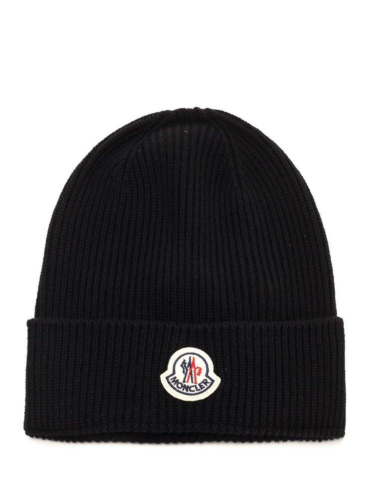 Logo Patch Knitted Beanie In Black Product Image