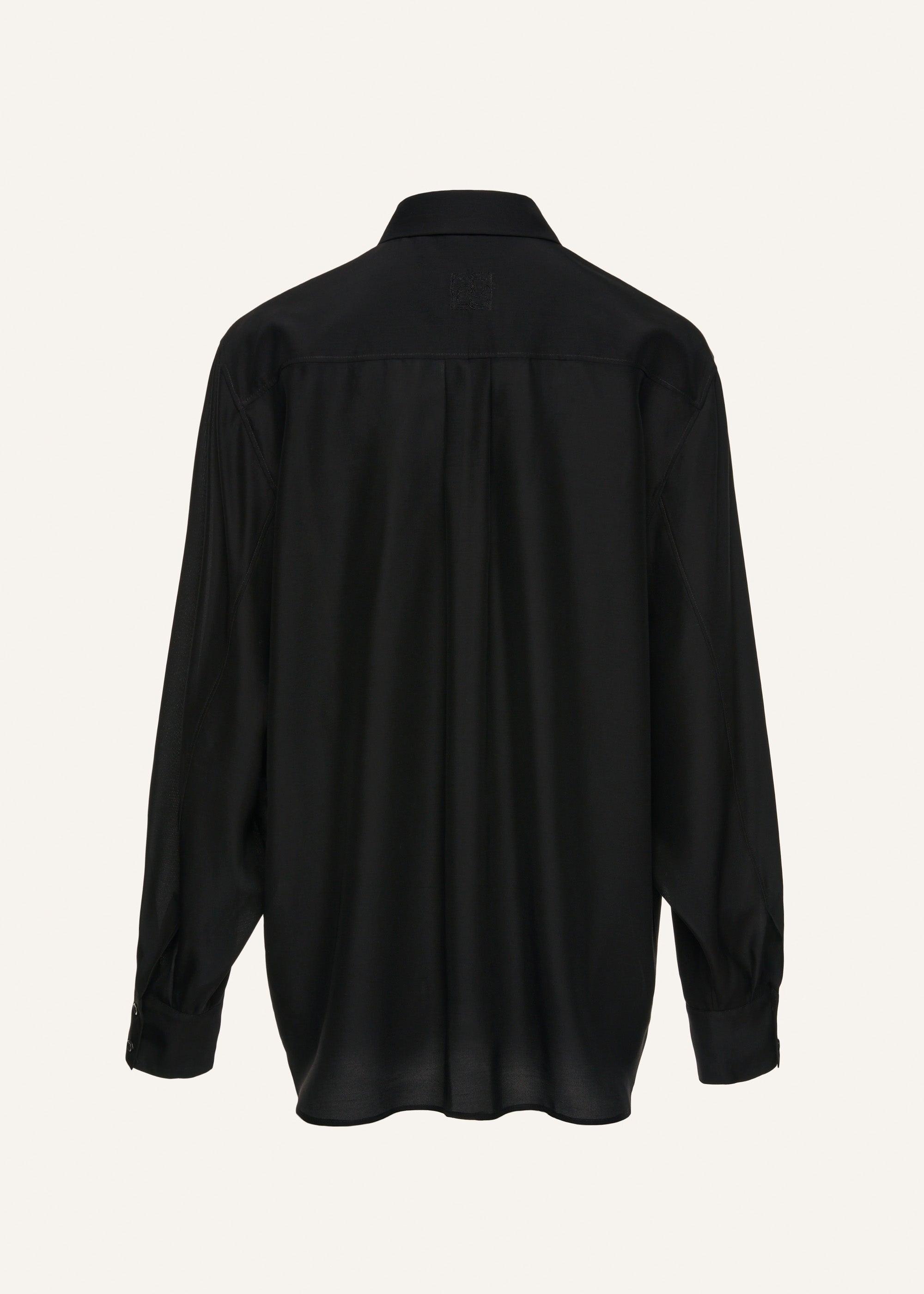 Oversized silk shirt in black Product Image