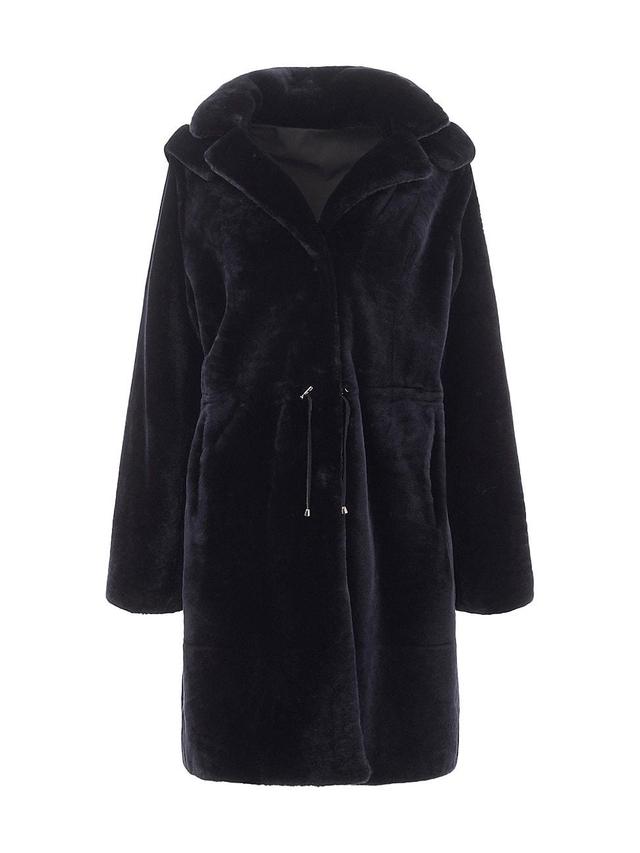 Womens Reversible Plush Shearling Coat Product Image