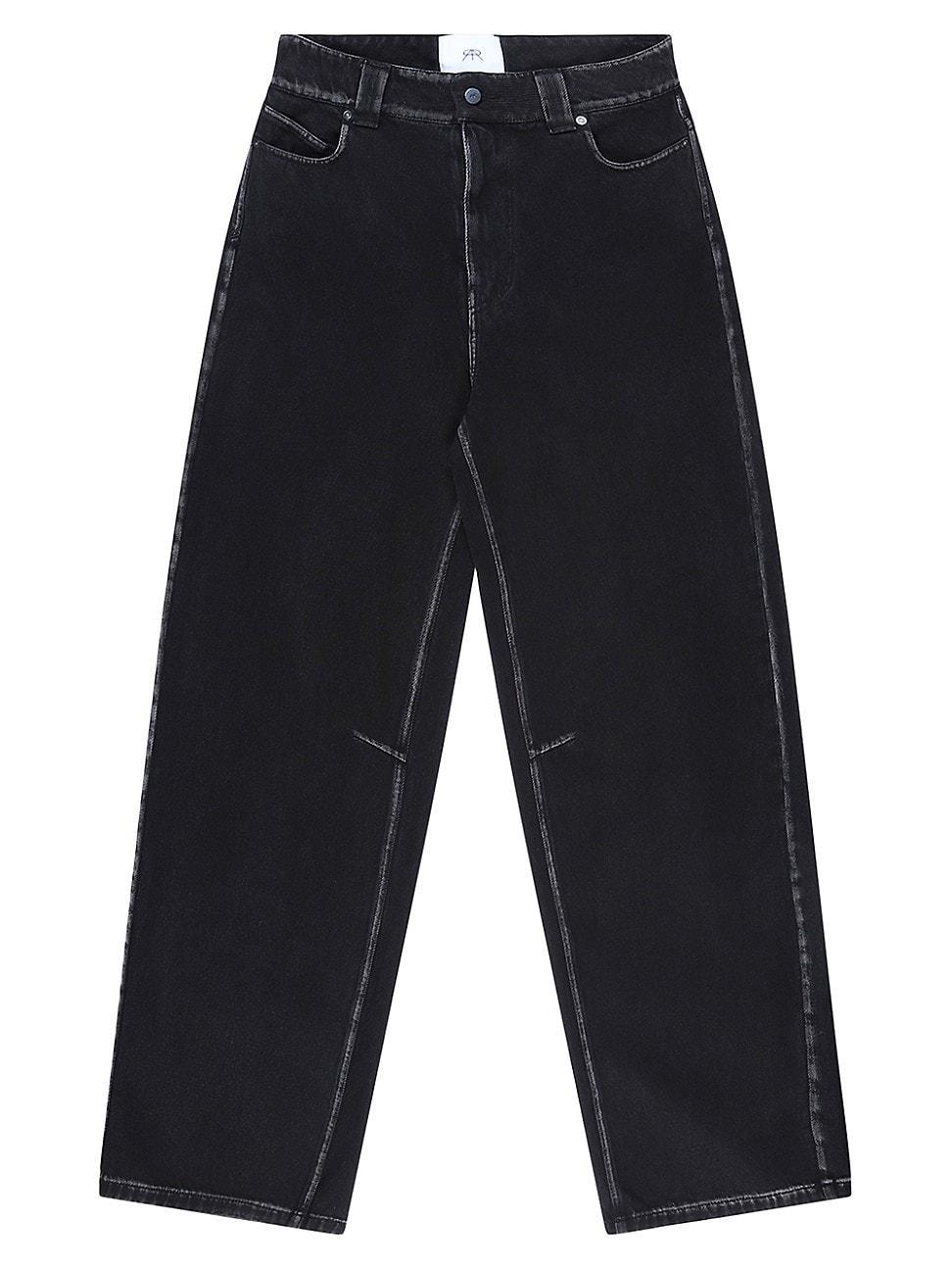 Mens Denim Wide-Leg Cargo Pants Product Image