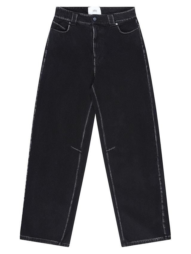 Mens Denim Wide-Leg Cargo Pants Product Image