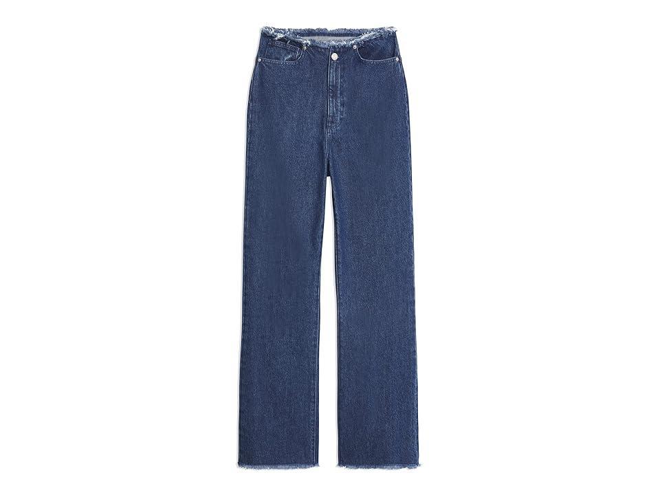 We Wore What Frayed Waistband Straight Jeans (True ) Women's Jeans Product Image