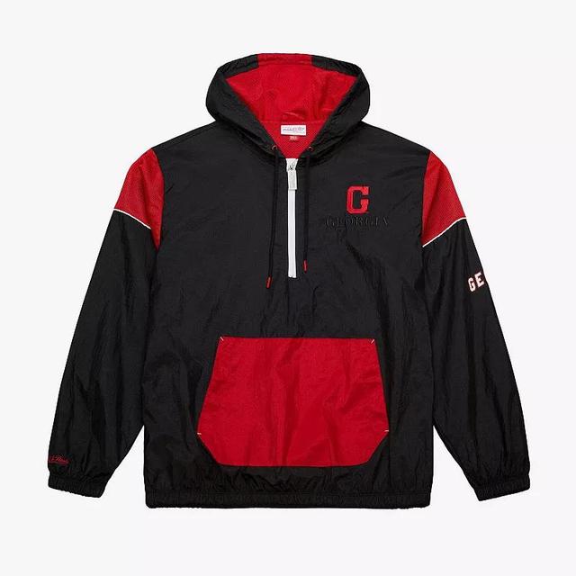 Mens Mitchell & Ness Georgia Bulldogs Anorak Vintage Logo Half-Zip Hoodie Jacket Product Image