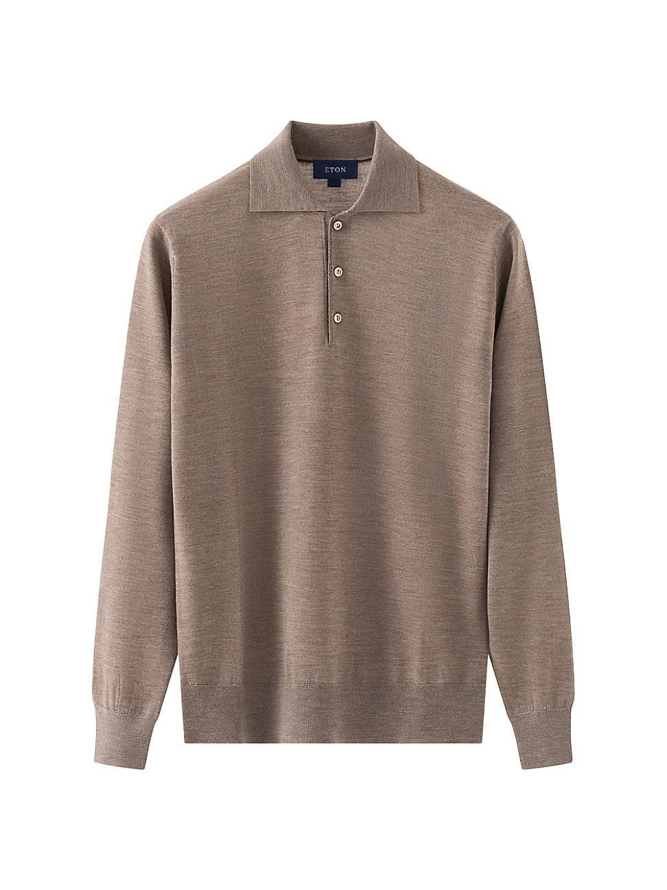 Mens Merino Wool Polo Sweater Product Image