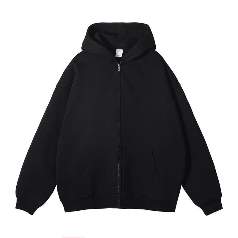 Plain Zip Hoodie Product Image