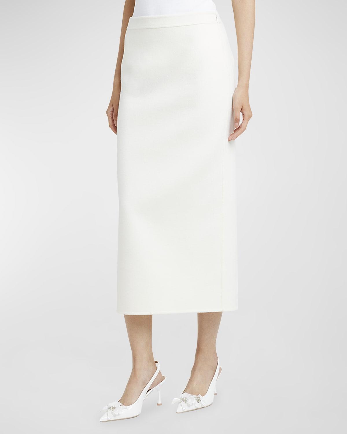 Cashmere Compact Pencil Midi Skirt Product Image