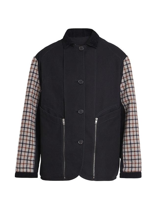 Mens Wool & Cotton Button-Up Coat Product Image