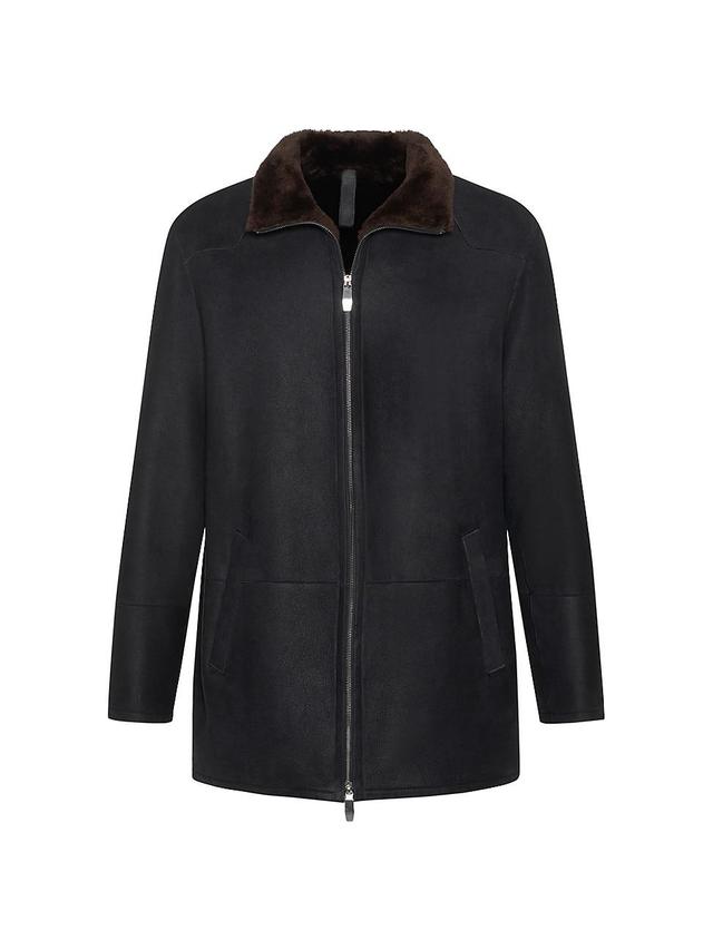 Mens Shearling Lamb Stroller Coat Product Image