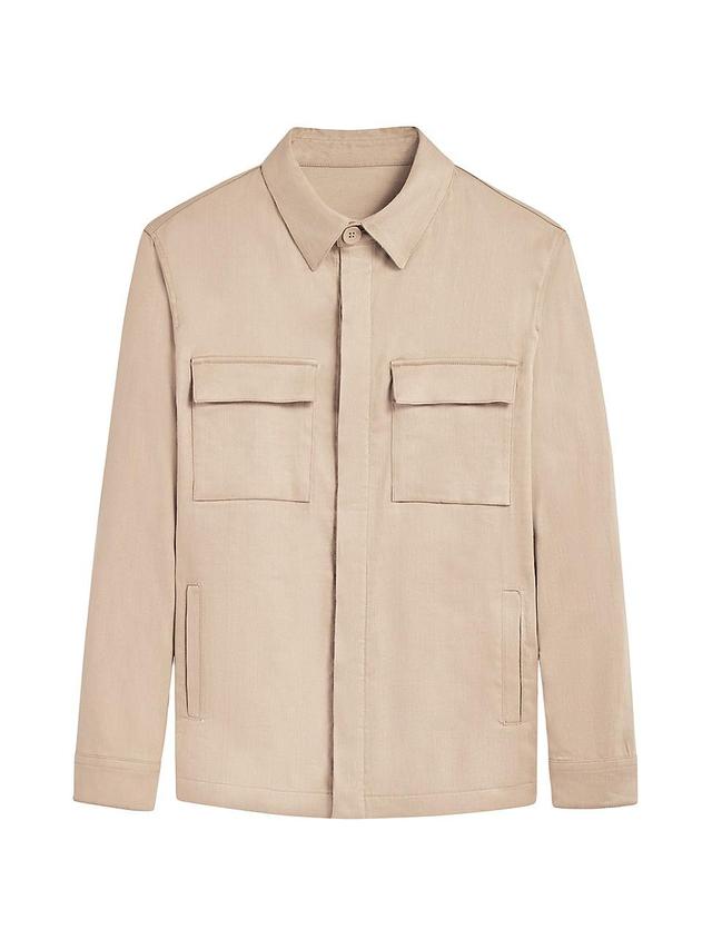 Bugatchi Linen & Cotton Button-Up Shirt Jacket Product Image