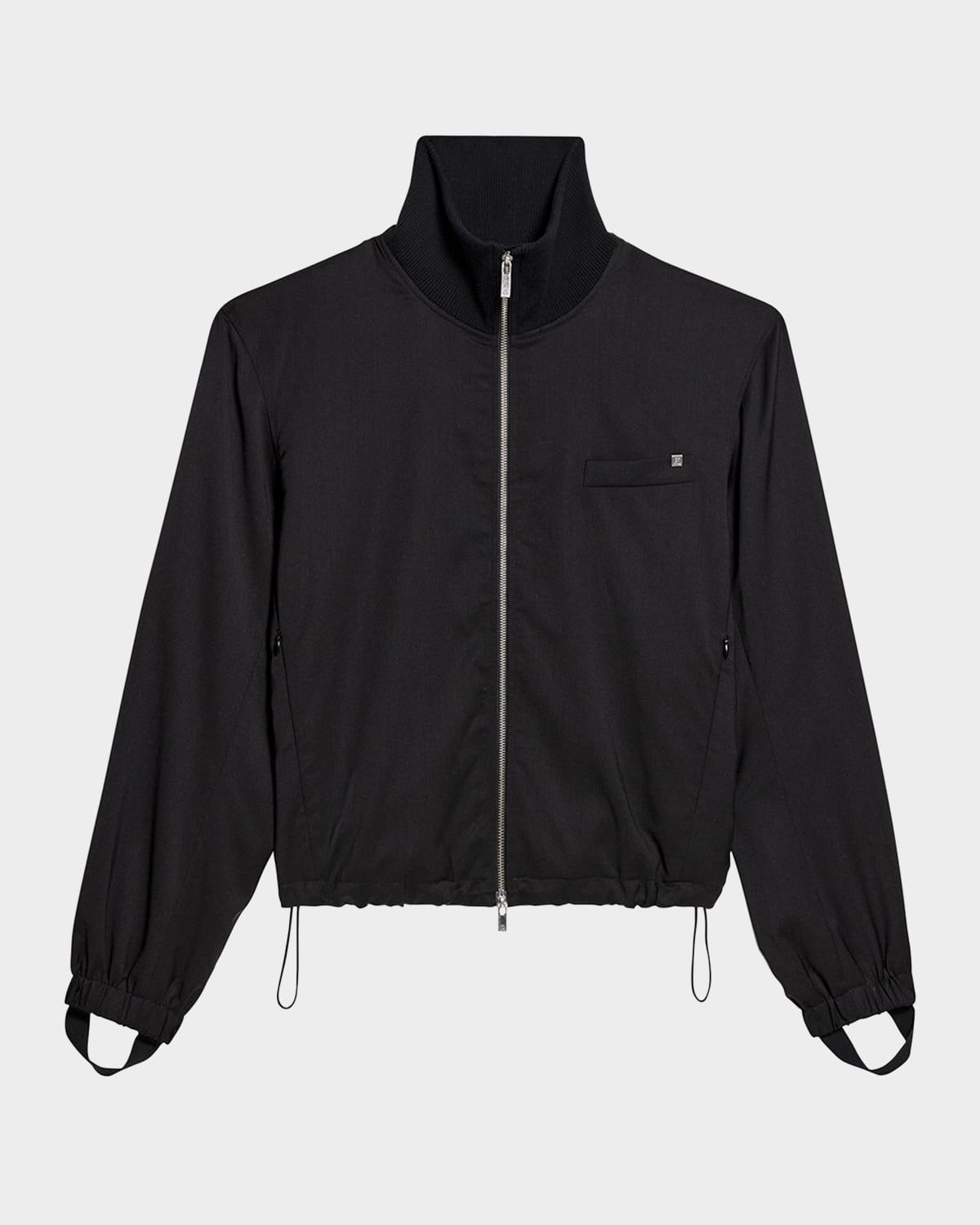 Mens Virgin Wool Zip-Up Bomber Jacket Product Image