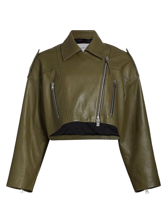 Womens Shoreditch Ski Club x AGOLDE Remi Leather Cropped Jacket Product Image