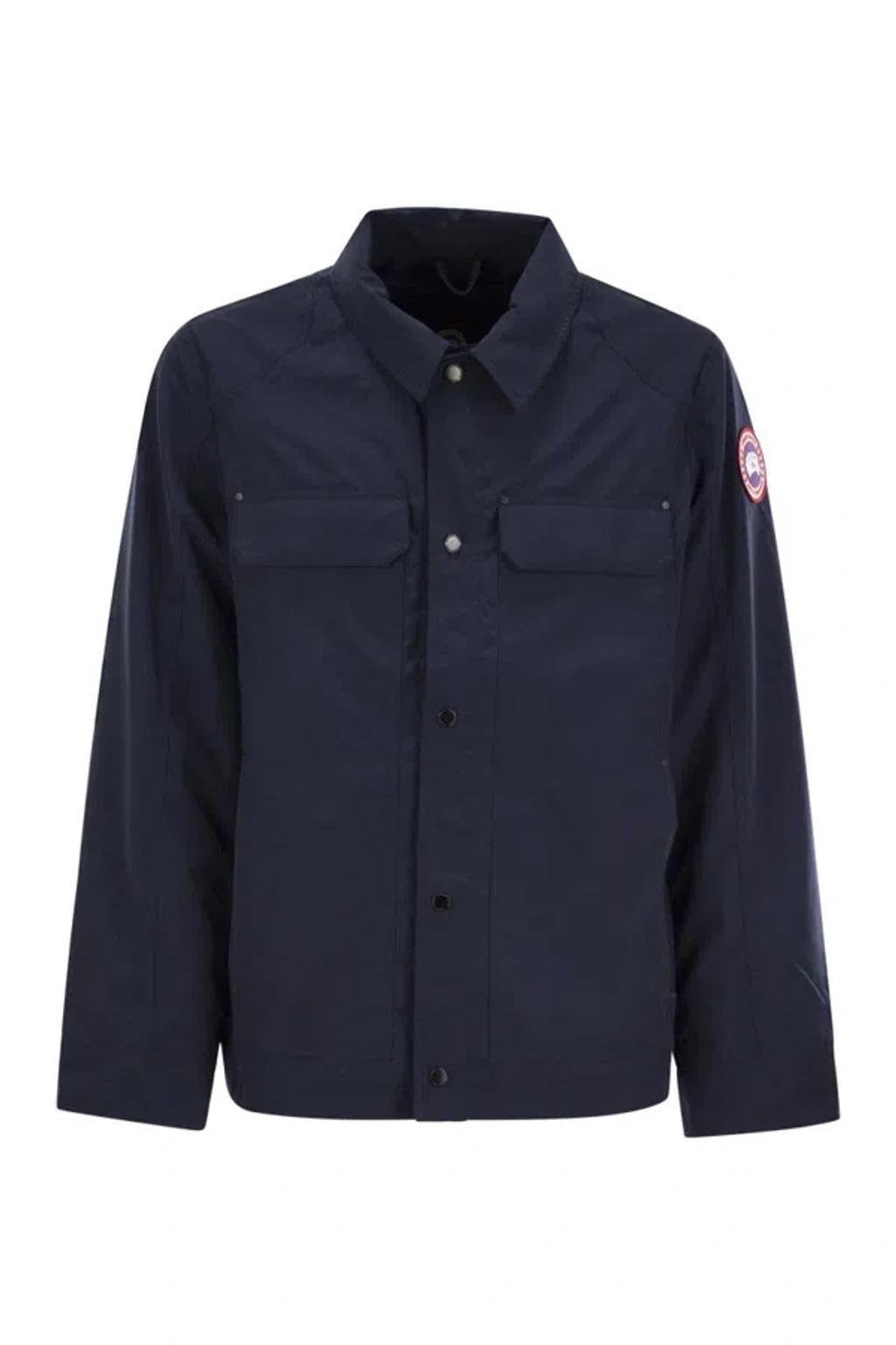 CANADA GOOSE Burnaby - Jacket With Classic Logo In Navy Product Image