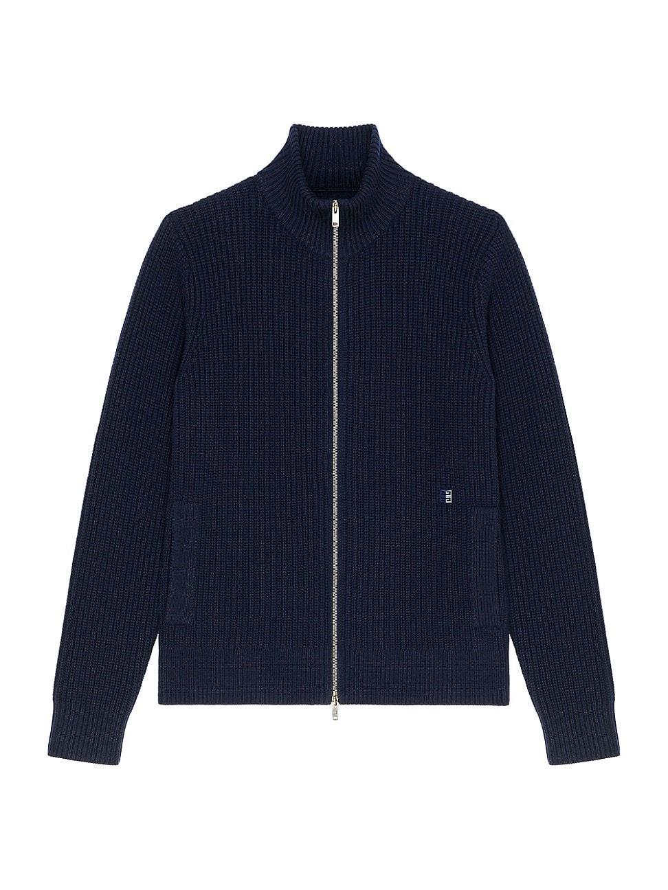 Mens Zipped Cardigan In Wool And Cashmere Product Image