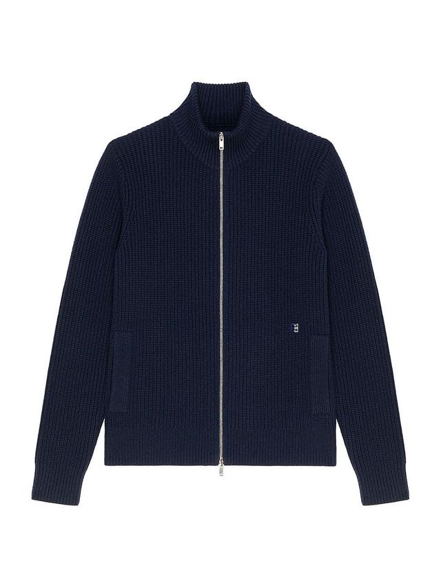 Mens Zipped Cardigan In Wool And Cashmere Product Image