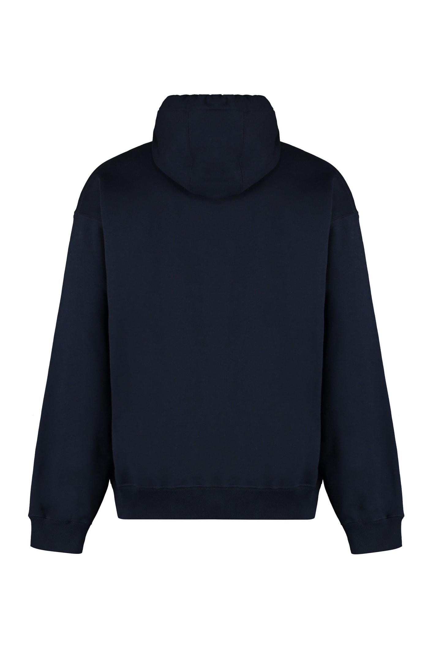 Black Cotton Sweatshirt In Navy Product Image