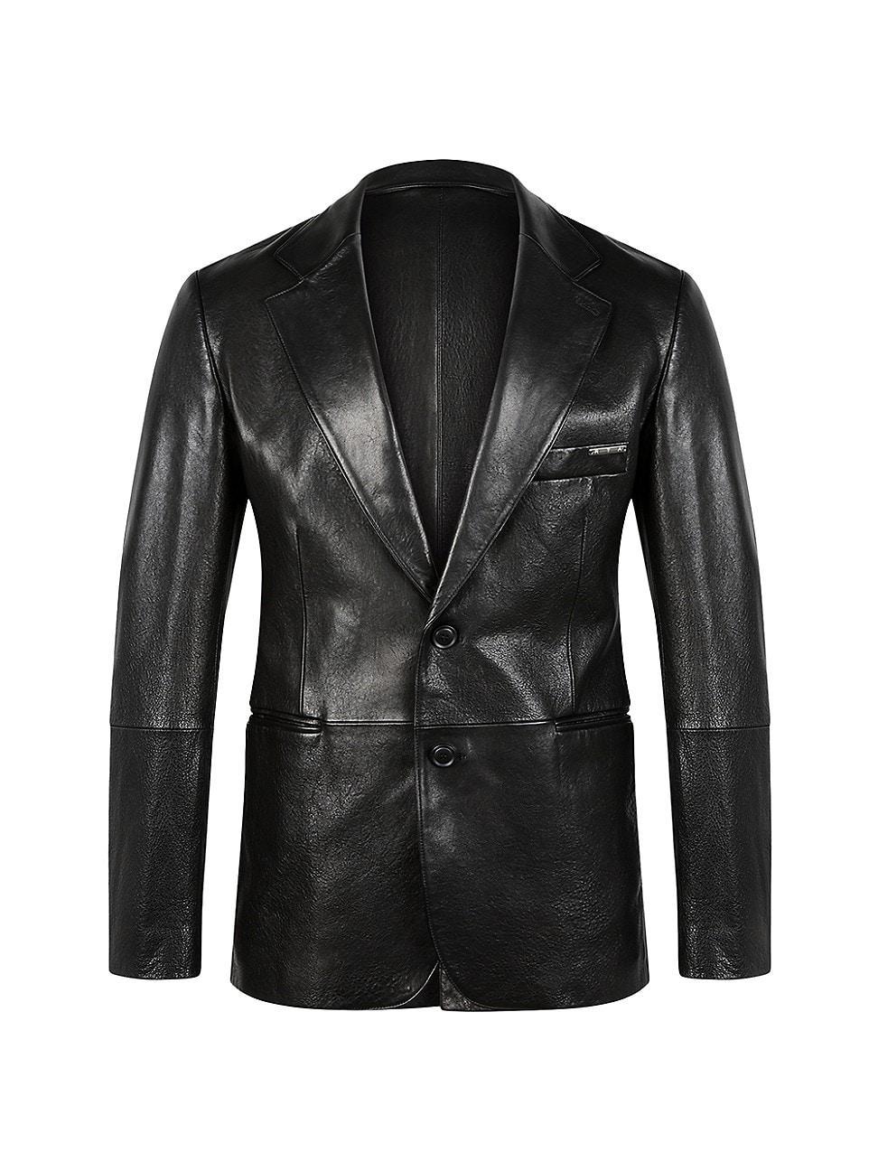 Mens Leather Two-Button Blazer Product Image